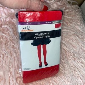 Celebrate Women’s OS Red Opaque Tights